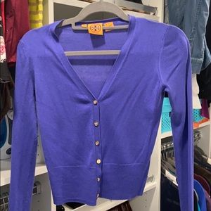 Tory Burch Purple Cardigan Sweater Small